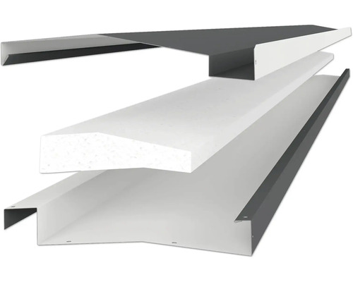 Dachrandprofilsystem mit Dämmschicht und Aluminiumabdeckung