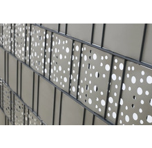 Sichtschutzstreifen Konsta für Doppelstabmatte Kreise PVC 5 Streifen 251 x 19 cm grau