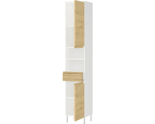 Hochschrank mit Regalböden und Holztüren