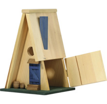 Vogelhaus aus Holz mit Öffnung