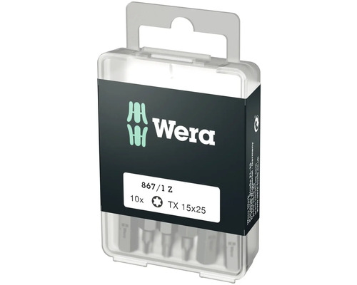 Wera Logo. Satz mit 10 Bits, TX 15 x 25