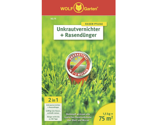 Rasendünger mit Unkrautvernichter WOLF-Garten, 1,5 kg / 75 m² Reg.Nr. 2786-903