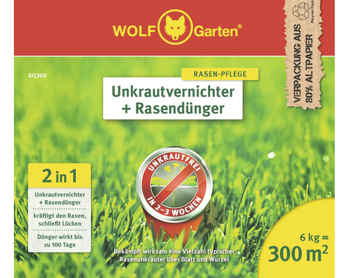 Rasendünger mit Unkrautvernichter WOLF-Garten, 6 kg / 300 m² Reg.Nr. 2786-903