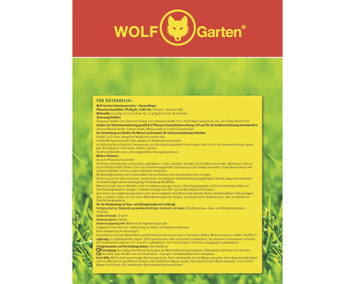 Wolf Garten Unkrautvernichter und Rasendünger Produktinformationen
