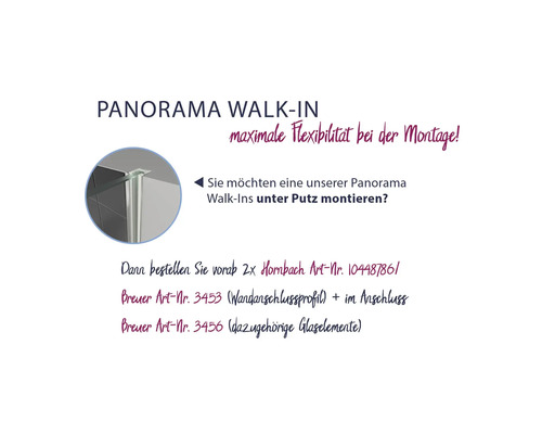 Informationen zu Panorama Walk-In Duschen für maximale Flexibilität bei der Montage.