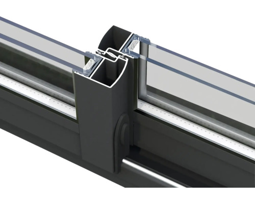 Detailansicht eines Aluminium-Schiebefensters
