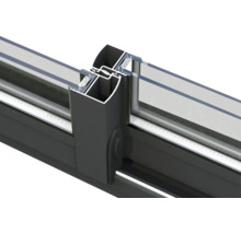 Detailansicht eines Fensterprofils mit Glas