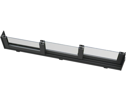 Ansicht eines Glasgeländers mit Aluminiumprofil