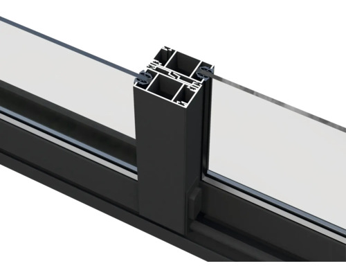 Detailansicht eines Fensterprofils mit Verglasung