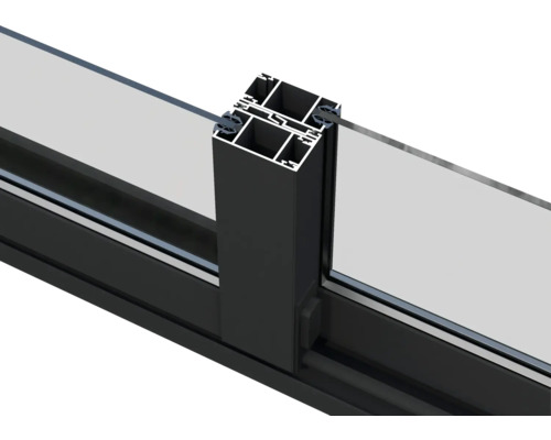 Detailansicht eines Fensterrahmens aus Aluminium