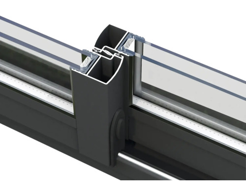 Detailansicht eines Aluminiumschiebefensters
