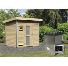 Holzsauna mit Saunaofen für den Garten
