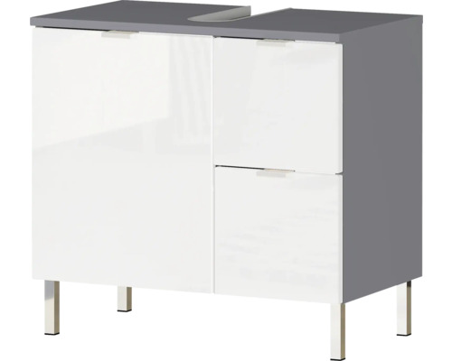 Waschtischunterschrank mit zwei Türen und einer Schublade auf Füßen