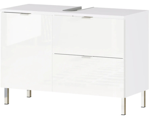 Weißer Waschtischunterschrank mit zwei Türen und einer Schublade