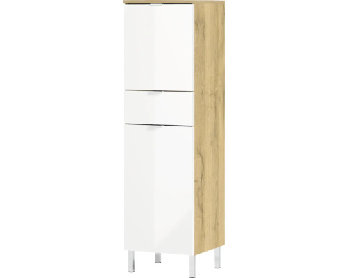 Hochschrank mit zwei Schubladen und einer Tür