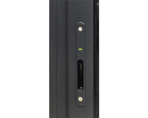 Schiebetürbeschlag mit Griffmuschel und integrierter Wasserwaage