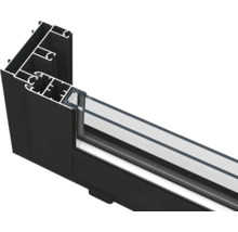 Detailaufnahme eines Fensterprofils aus Aluminium