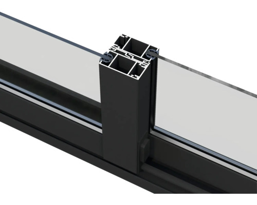 Detailansicht eines Fensterrahmens aus Aluminium