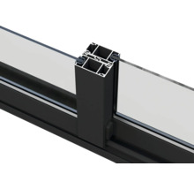 Querschnitt eines Fensters mit Aluminiumrahmen