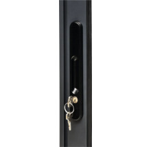 Schwarzer Fenstergriff mit Schlüssel