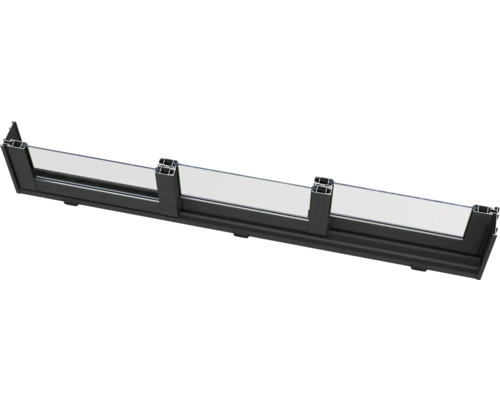 Balkongeländer aus Glas mit schwarzem Rahmen