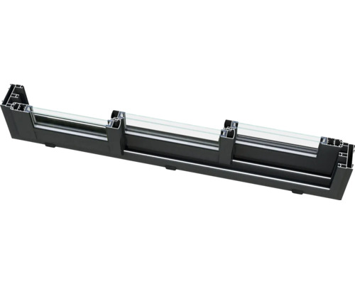 Querschnitt eines Fensterrahmens mit Glas