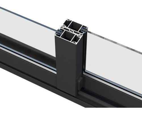 Fensterprofil aus Aluminium mit Glas