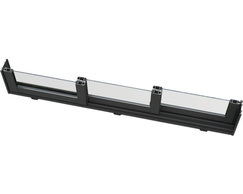 Glasgeländer mit schwarzem Rahmen