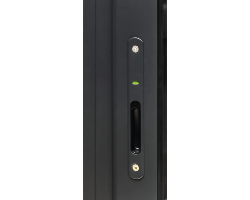 Detailansicht eines Schiebetürgriffs mit Schloss