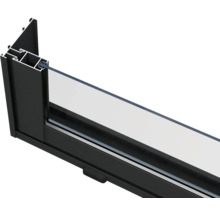 Querschnitt eines Fensters mit Aluminiumrahmen