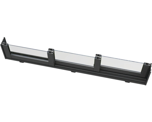 Detailansicht eines Glasgeländers mit Aluminiumrahmen