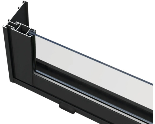 Detailansicht eines Fensterprofils mit Verglasung