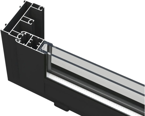 Fensterprofil aus Aluminium mit Doppelverglasung