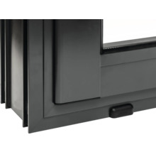 Detailansicht eines Aluminium-Schiebefensters