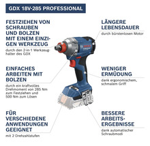 Bosch GDX 18V-285 Professional Akku-Schlagschrauber mit 2-in-1 Werkzeughalter