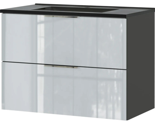 Waschbeckenunterschrank mit zwei Schubladen und rechteckigem Aufsatzwaschbecken