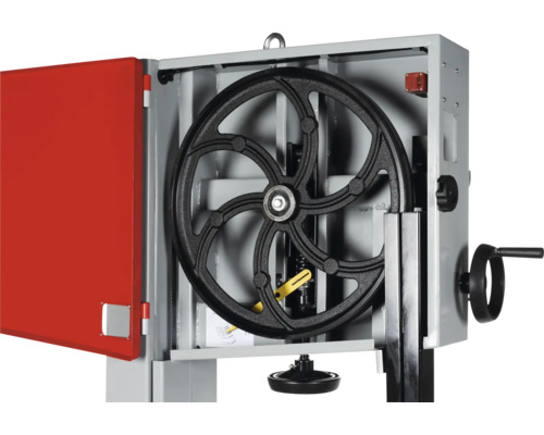 Bandsäge Detailansicht mit offenem Gehäuse