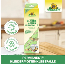 Neudorff Permanent Kleidermotten-Klebefalle zur Erkennung von Mottenbefall, insektizidfrei, mit Logo zuverlässige Wirkung und Verpackung aus Altpapier