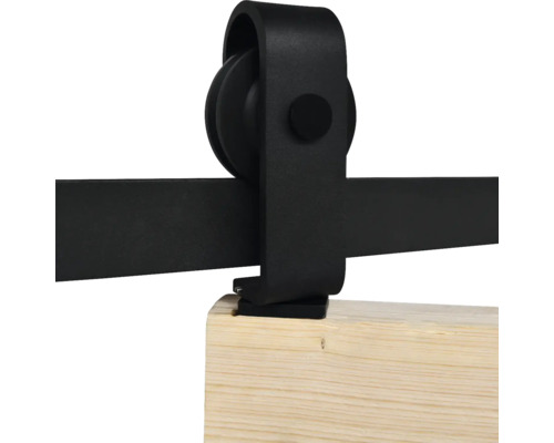 Schiebetürbeschlag aus Metall auf Holz