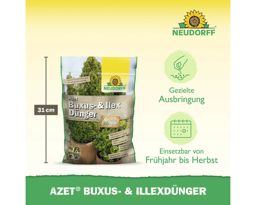 Azet Buxus- und Ilexdünger Packung mit einer Höhe von 31 cm