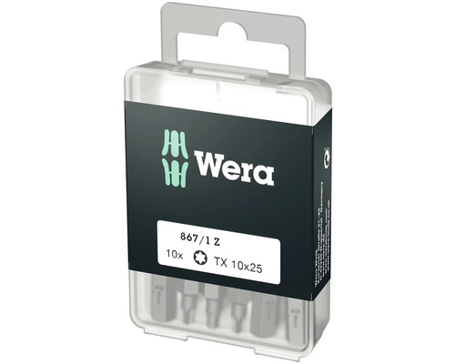Wera Bitsatz 867/1 Z Torx TX 10x25 in durchsichtiger Verpackung