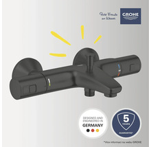 Schwarze Thermostatbatterie von Grohe für die Wandmontage