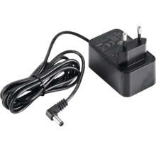 Schwarzes Netzteil mit Stecker und Kabel