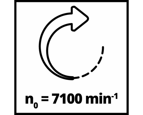 Leerlaufdrehzahl 7100 Umdrehungen pro Minute Symbol