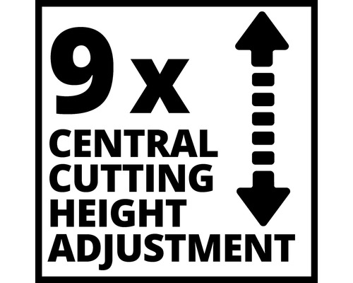 9-fache zentrale Schnitthöhenverstellung