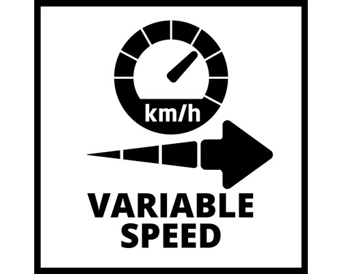 Symbol für variable Geschwindigkeit mit Geschwindigkeitsmesser und Pfeil