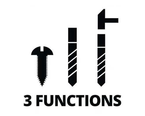 Symbol für drei Funktionen: Schrauben, Bohren, Senken