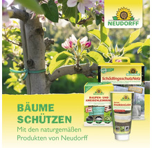 Neudorff Produkte zum Schutz von Bäumen, inklusive Schädlingsschutznetz, Raupen- und Ameisenleimring sowie Insektenleim