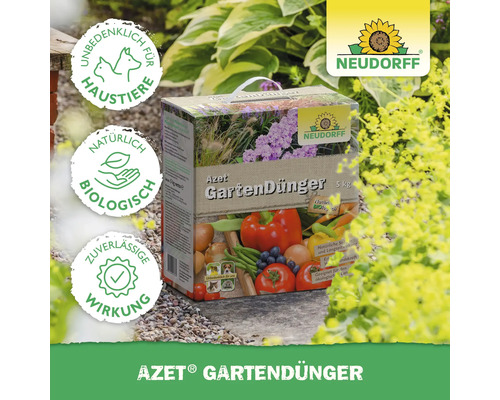 Azet Gartendünger 5 Kilogramm Packung mit Neudorff Logo