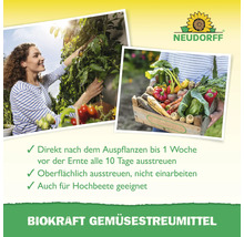 Anwendungshinweise und Gemüseernte mit Neudorff Logo